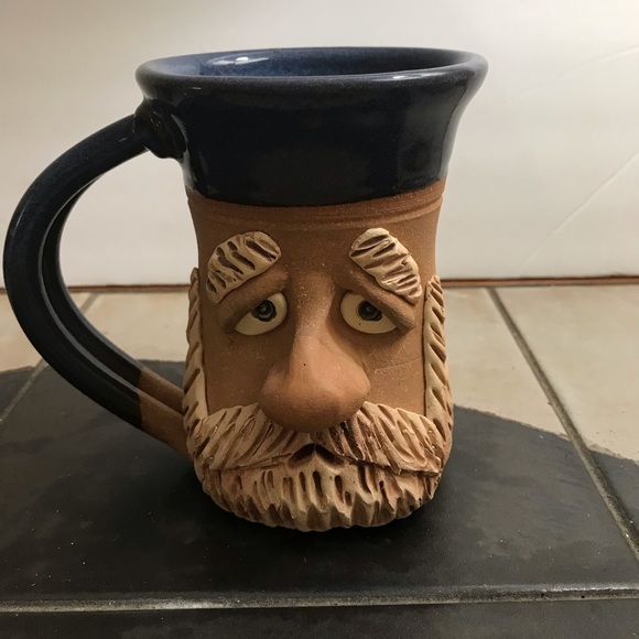 SRB Other - Vintage Studio pottery face mug cup 02